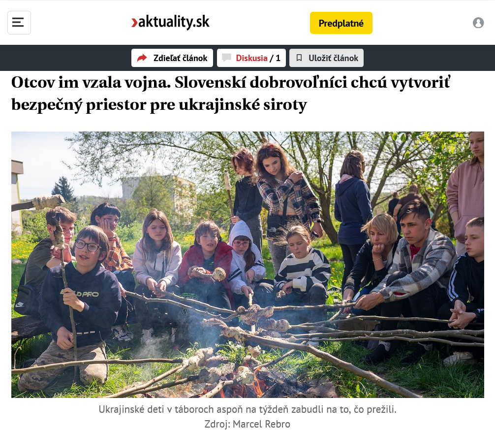 Otcov im vzala vojna. Slovenskí dobrovoľníci chcú vytvoriť bezpečný priestor pre ukrajinské siroty